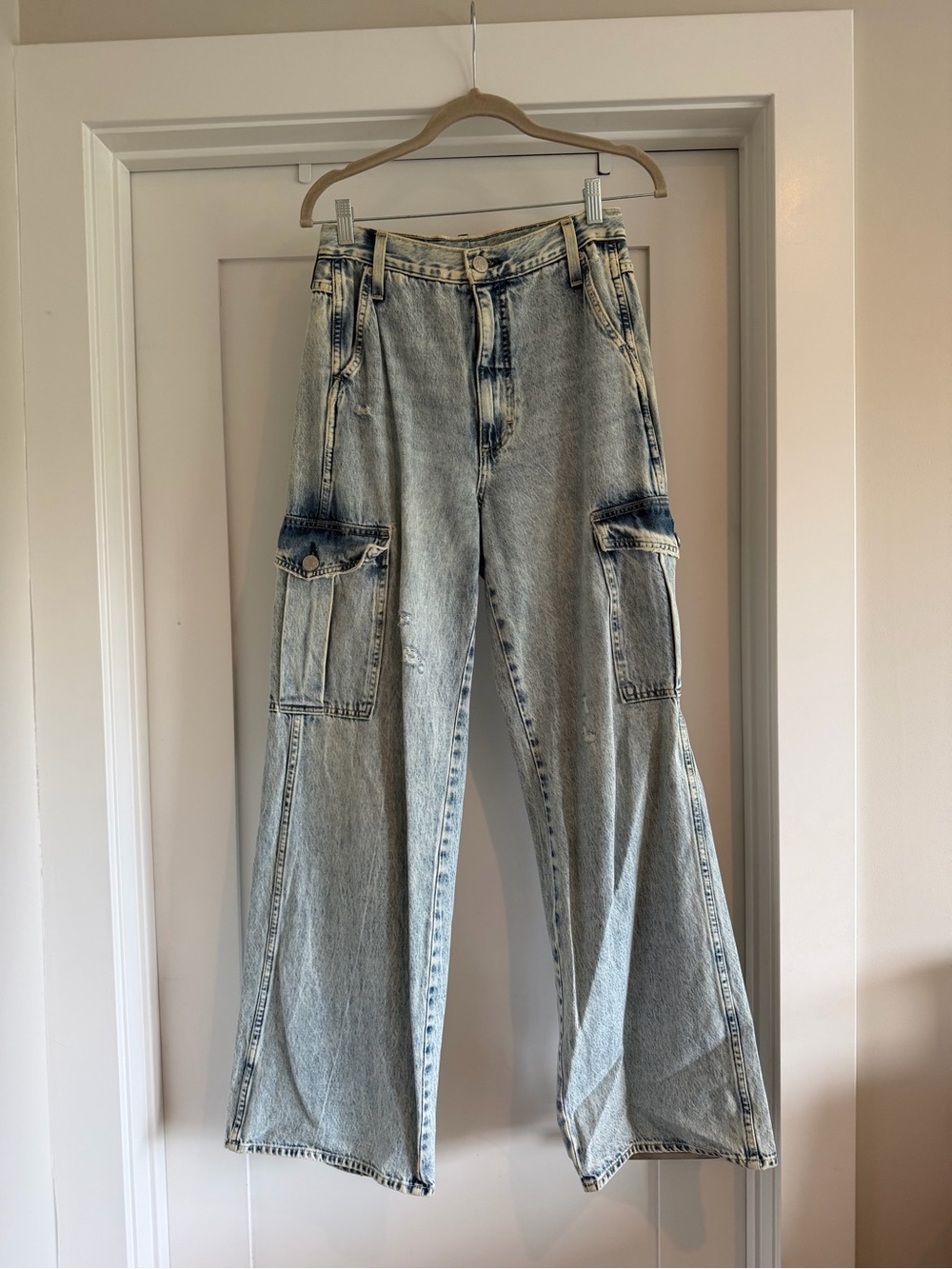 AMO Maya Cargo Jeans Tenderness Wide Leg Size 26